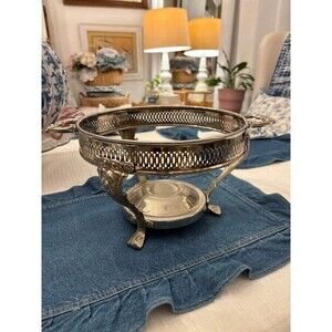 Vintage Silver Plate Chafing Dish Casserole Warmer